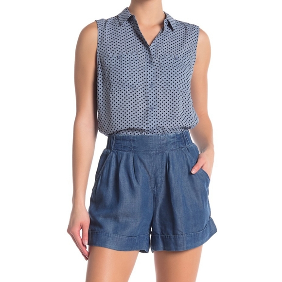 Catherine Malandrino Pants - Catherine Malandrino Designer Chambray Shorts